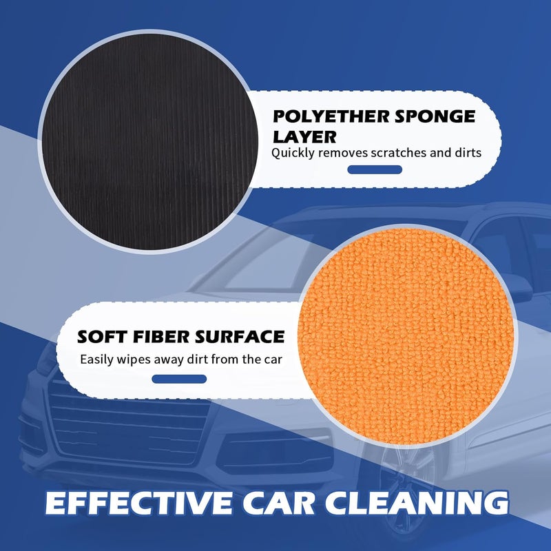 Figpade 2PCS Car Clay Mitt Auto Detailing,Soft Clay Bar Mitt for Cleaning Car Surfaces,Anti-Scratch Clays Mitts for Cars Detailings to Replace Traditional Clays Bar Cars Accessories (Orange/2PCS) - Image 4